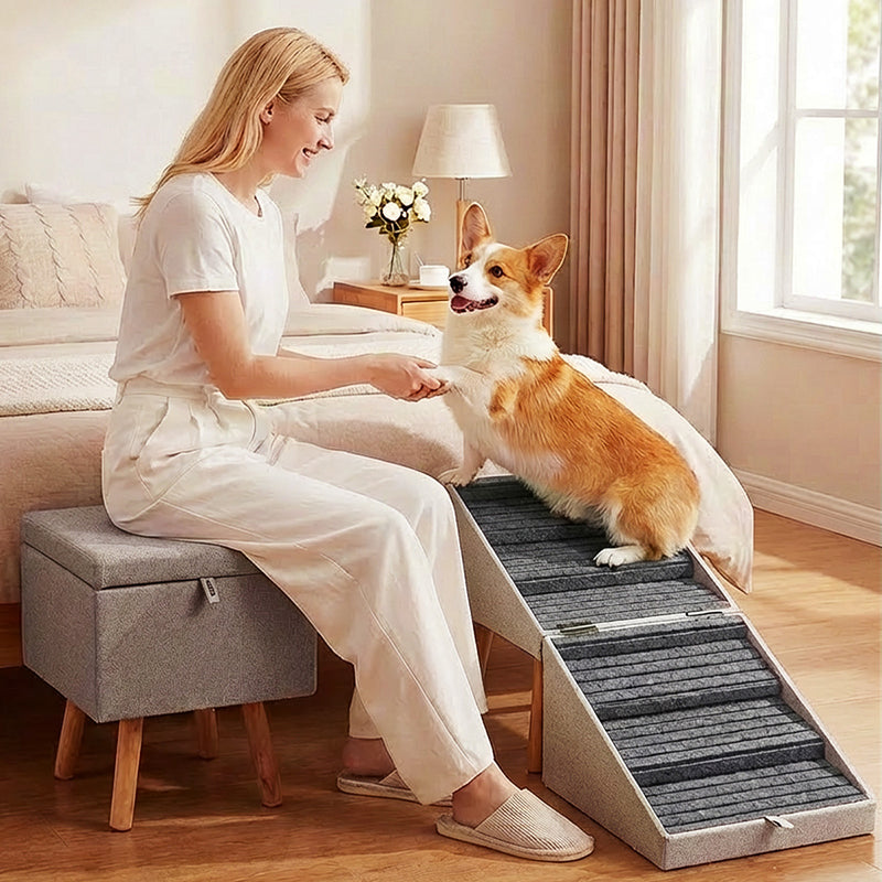Ziluce 21’’ Dog Ramp Stairs – 6 Steps for Bed