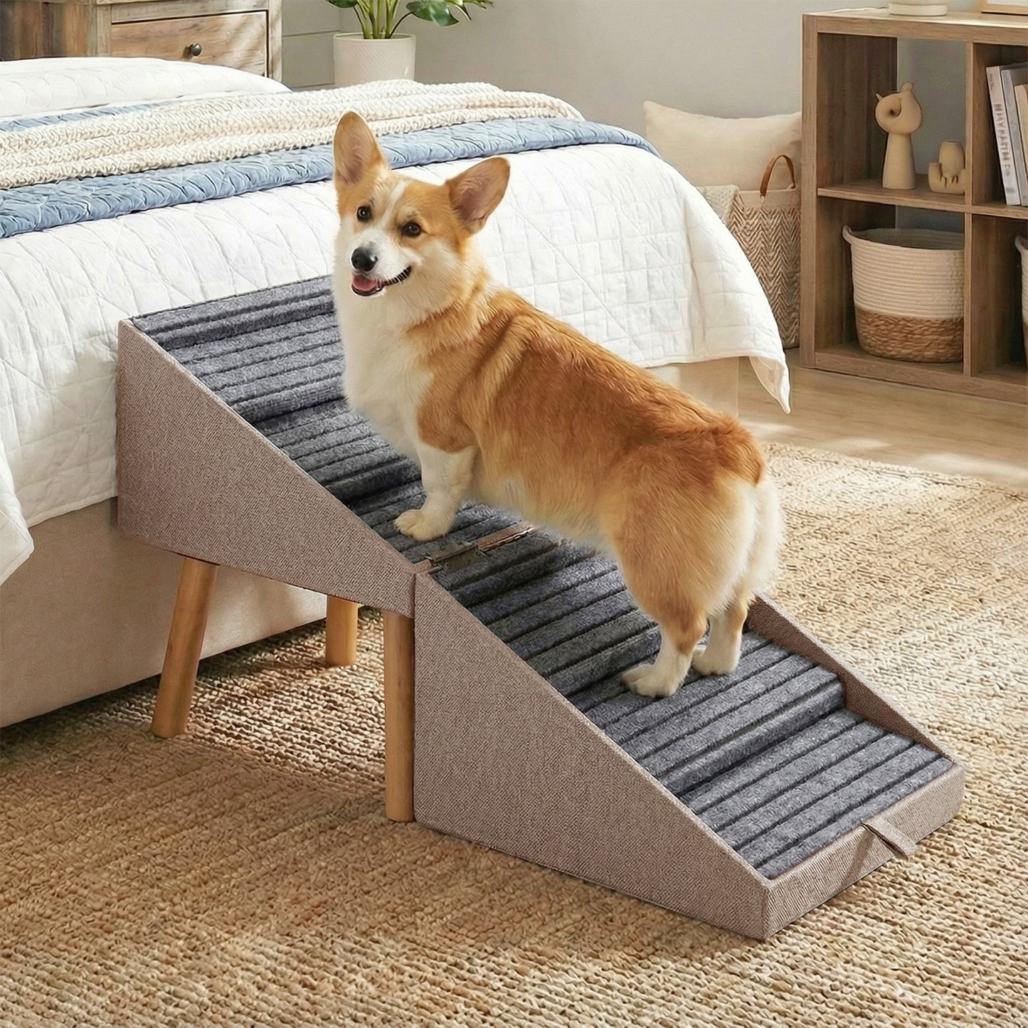 Ziluce 21’’ Dog Ramp Stairs – 6 Steps for Bed