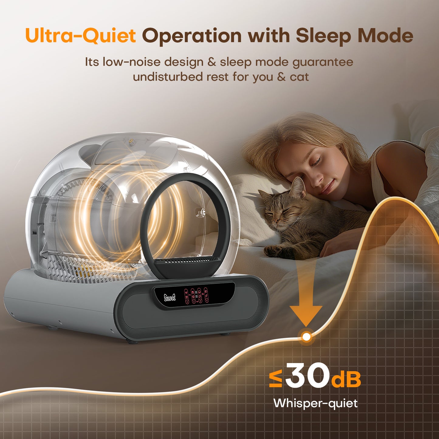 Ziluce Automatic Cat Litter Box – Odor-Free, 65L