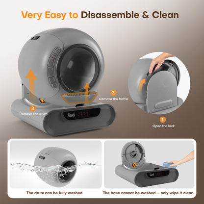 Ziluce Automatic Cat Litter Box – Odor-Free, 65L