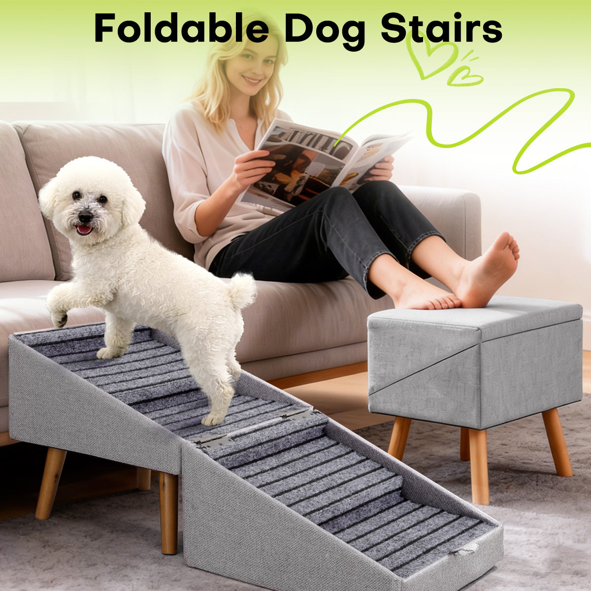 Ziluce 17’’ Dog Ramp Stairs – Comfort & Joint Care
