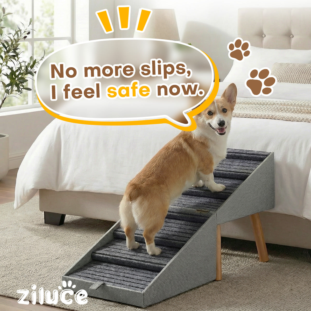 Ziluce 21’’ Dog Ramp Stairs for Bed