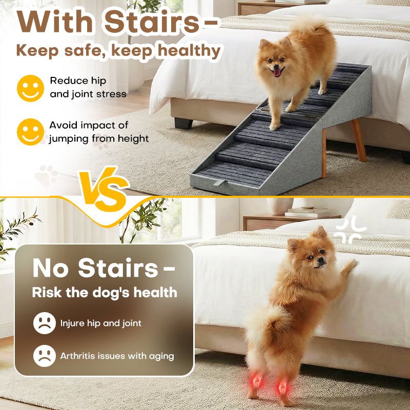 Ziluce 21’’ Dog Ramp Stairs – 6 Steps for Bed