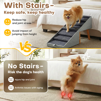 Ziluce 21’’ Dog Ramp Stairs – 6 Steps for Bed
